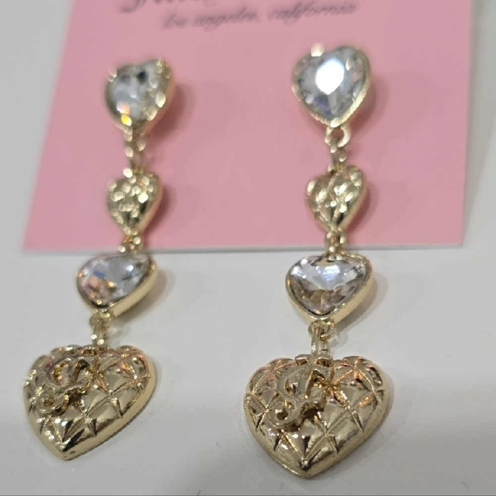 Juicy Couture Gold and Silver Heart Earrings
